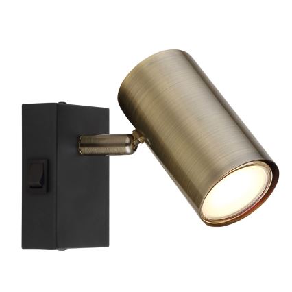 Globo - Wandleuchte Spot 1xGU10/25W/230V Schwarz/Messing