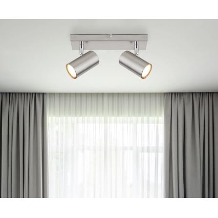 Globo - Faretto 2xGU10/25W/230V cromo opaco