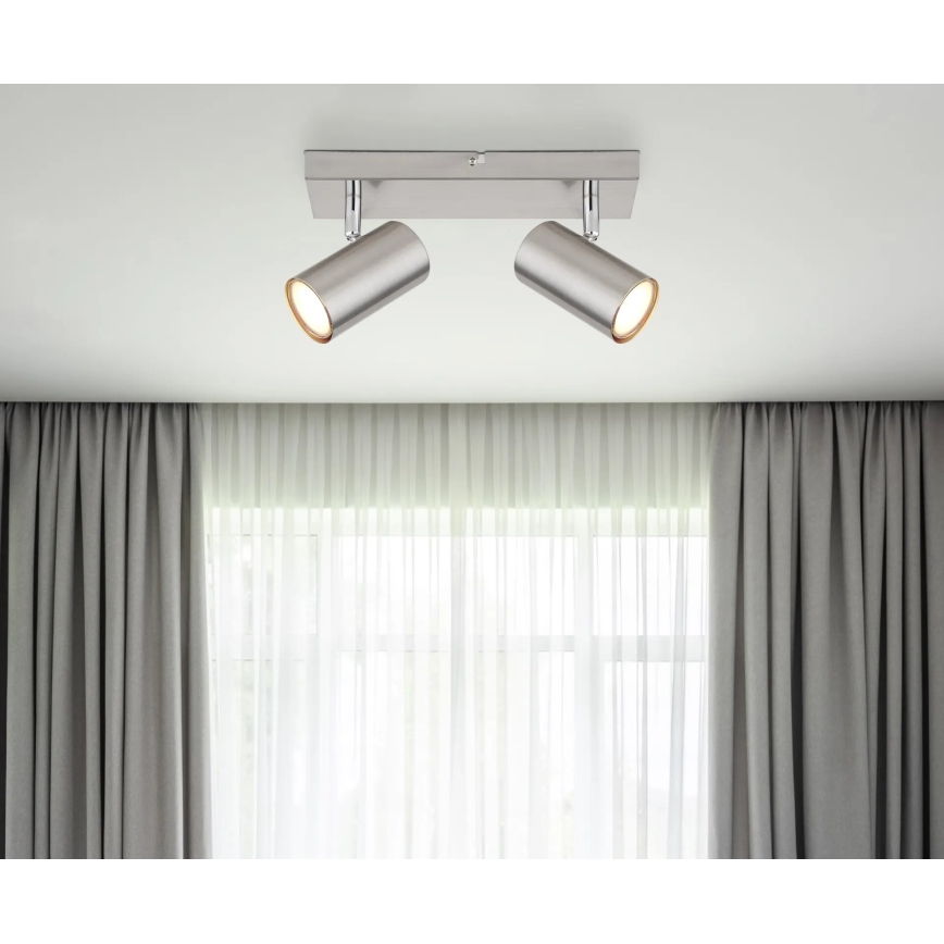 Globo - Faretto 2xGU10/25W/230V cromo opaco