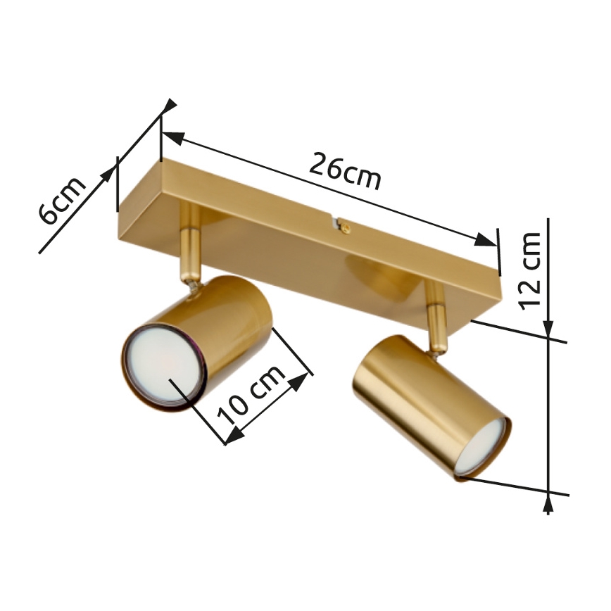 Globo - Strahler 2xGU10/35W/230V golden