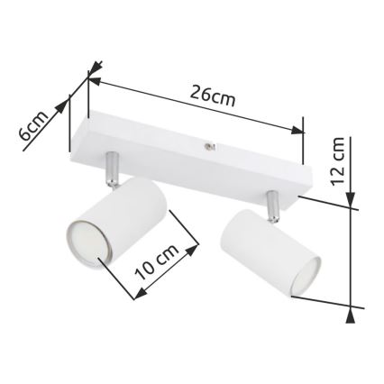 Globo - Einbauleuchte 2xGU10/35W/230V Weiß