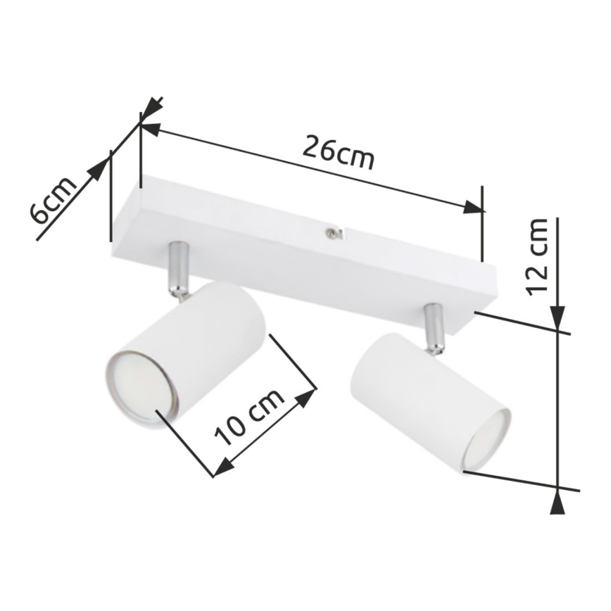 Globo - Einbauleuchte 2xGU10/35W/230V Weiß