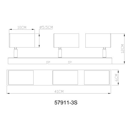 Globo - Spot 3xGU10/25W/230V