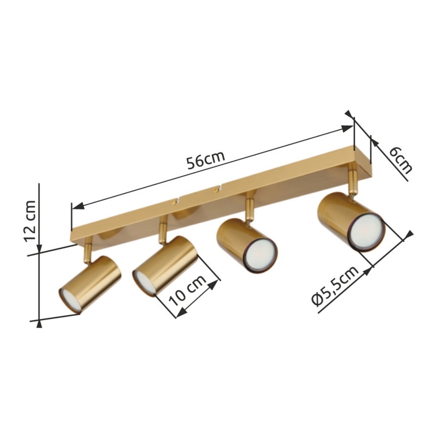 Globo - Strahler 4xGU10/35W/230V golden