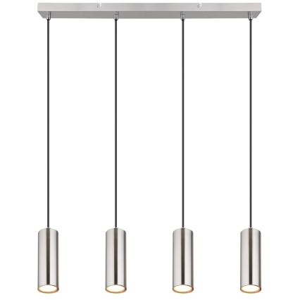 Globo - Lampadario a sospensione con filo 4xGU10/35W/230V cromo opaco
