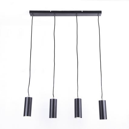 Globo - Suspension filaire 4xGU10/35W/230V noire