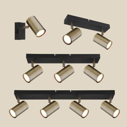 Globo - Deckenstrahler 4xGU10/35W/230V schwarz/Messing