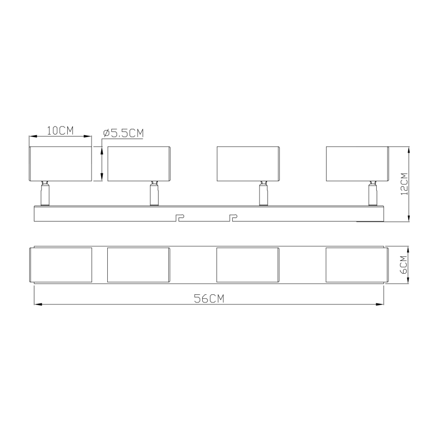 Globo - Spotlight 4xGU10/35W/230V schwarz/messing