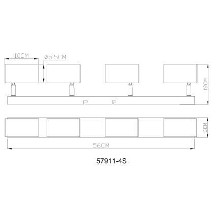 Globo - Spot 4xGU10/25W/230V
