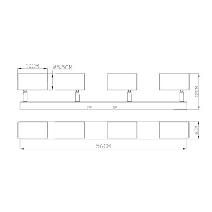 Globo - Faretto 4xGU10/35W/230V bianco