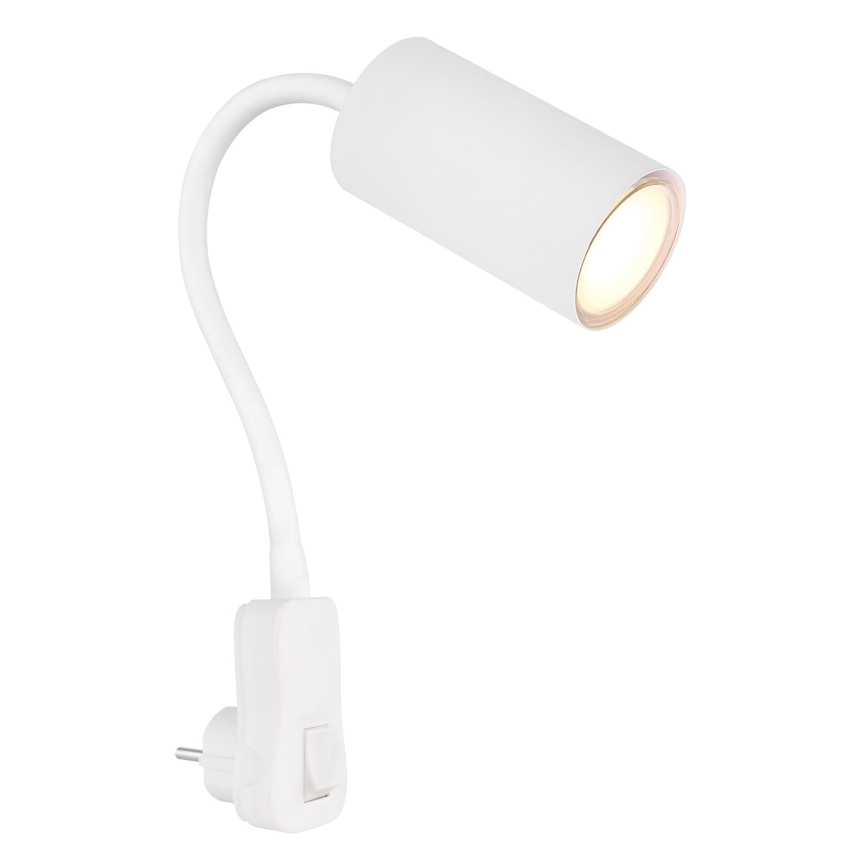 Globo - Applique a spot da parete con spina 1xGU10/35W/230V bianco
