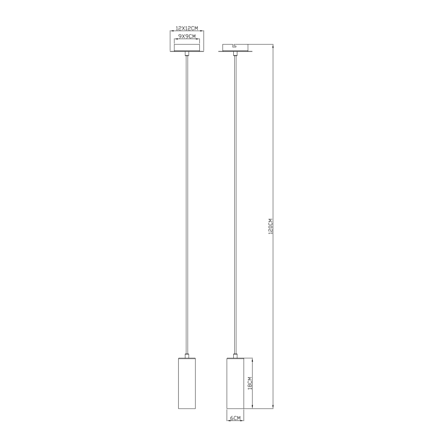 Globo - Suspension filaire 1xGU10/35W/230V noire