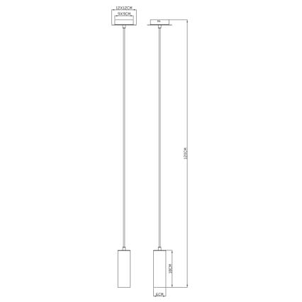 Globo - Lampadario a sospensione con filo 1xGU10/35W/230V nero/ottone