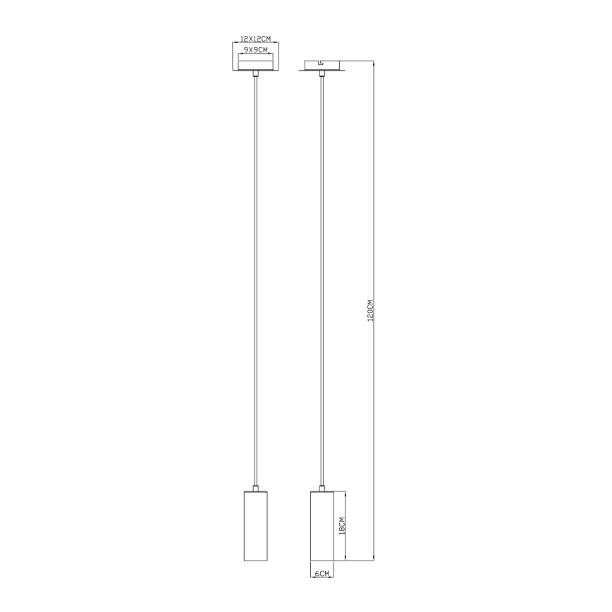 Globo - Lampadario a sospensione con filo 1xGU10/35W/230V nero/ottone