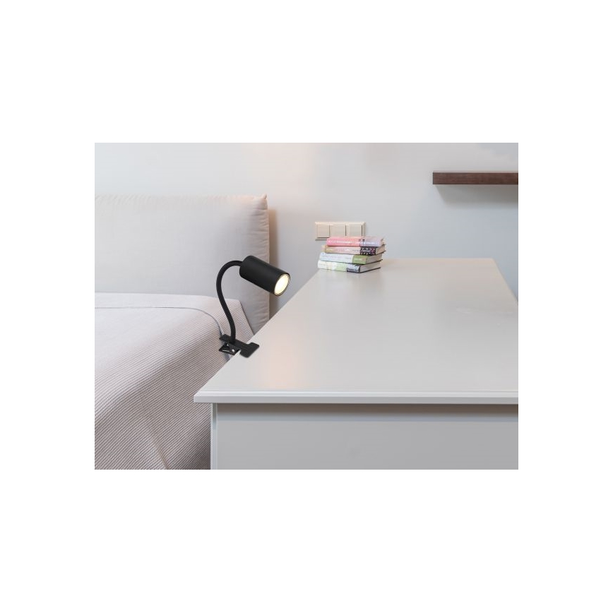 Globo - Lampada flessibile con clip 1xGU10/25W/230V nero
