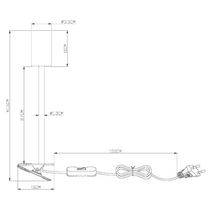 Globo - Flexible Leuchte mit Klemme 1xGU10/25W/230V grau/braun