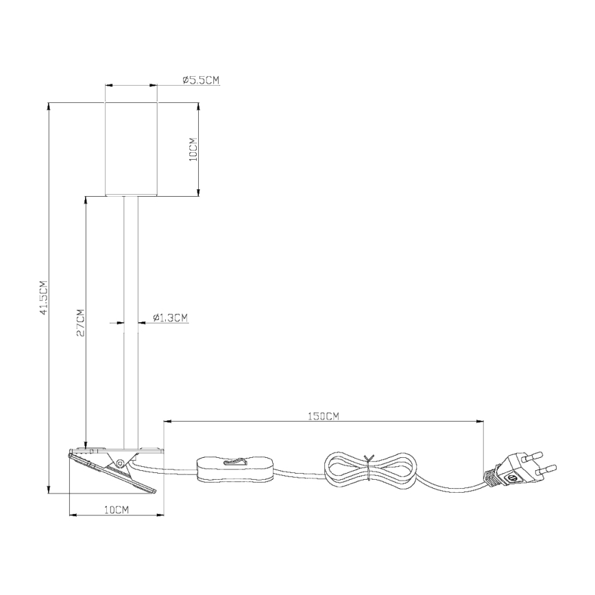 Globo - Flexible Leuchte mit Klemme 1xGU10/25W/230V grau/braun
