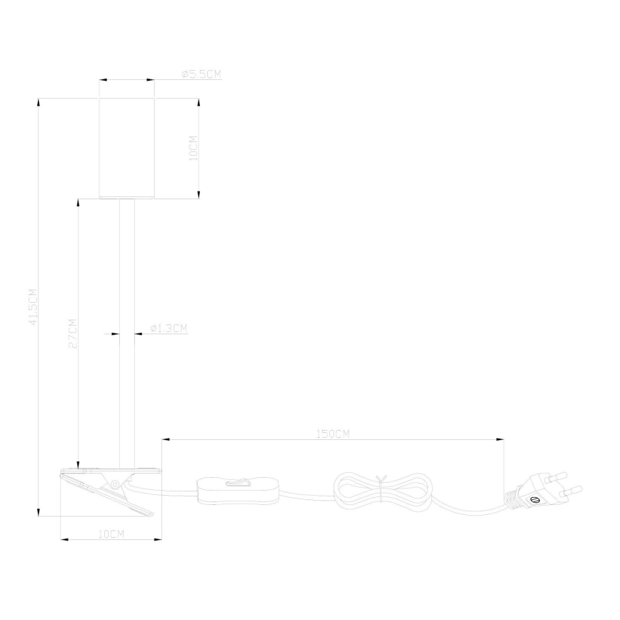 Globo - Lampada flessibile con clip 1xGU10/25W/230V