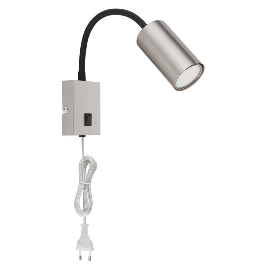 Globo - Lampada flessibile da muro 1xGU10/25W/230V nero/cromo opaco