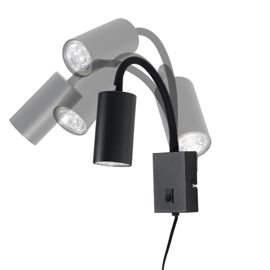 Globo - Applique murale flexible 1xGU10/25W/230V noir