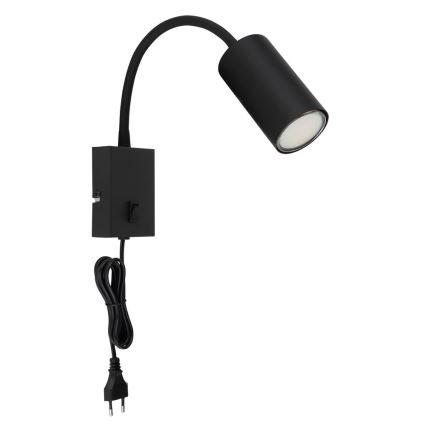 Globo - Lampada flessibile da muro 1xGU10/25W/230V nero
