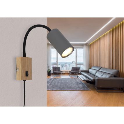 Globo - Applique murale flexible 1xGU10/25W/230V gris/marron