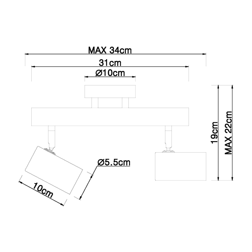 Globo - Luce Spot 2xGU10/5W/230V legno/metallo