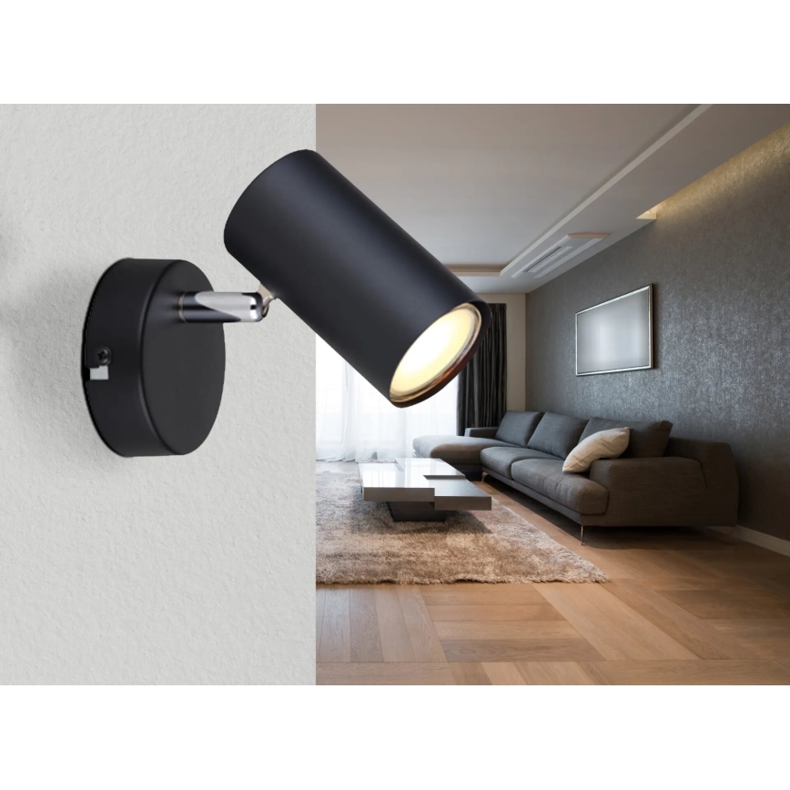 Globo - Spot mural 1xGU10/25W/230V noir