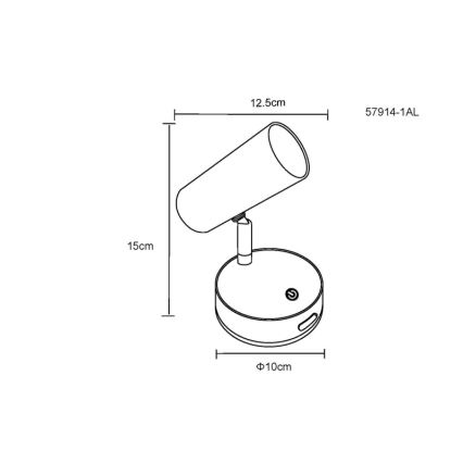 Globo - Faretto da parete ricaricabile dimmerabile LED/0,4W/3,7V 1800 mAh nero