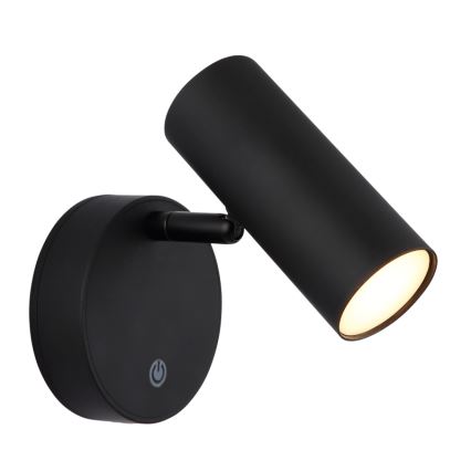 Globo - Applique spot mural LED rechargeable et dimmable, 0,4 W / 3,7 V, 1800 mAh, noir