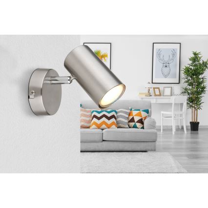 Globo - Faretto da parete 1xGU10/25W/230V cromo opaco