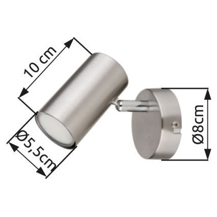 Globo - Faretto da parete 1xGU10/25W/230V cromo opaco