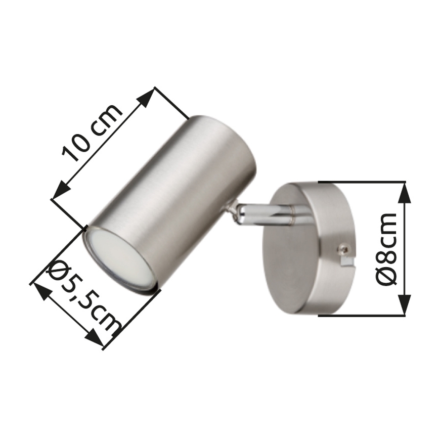 Globo - Faretto da parete 1xGU10/25W/230V cromo opaco