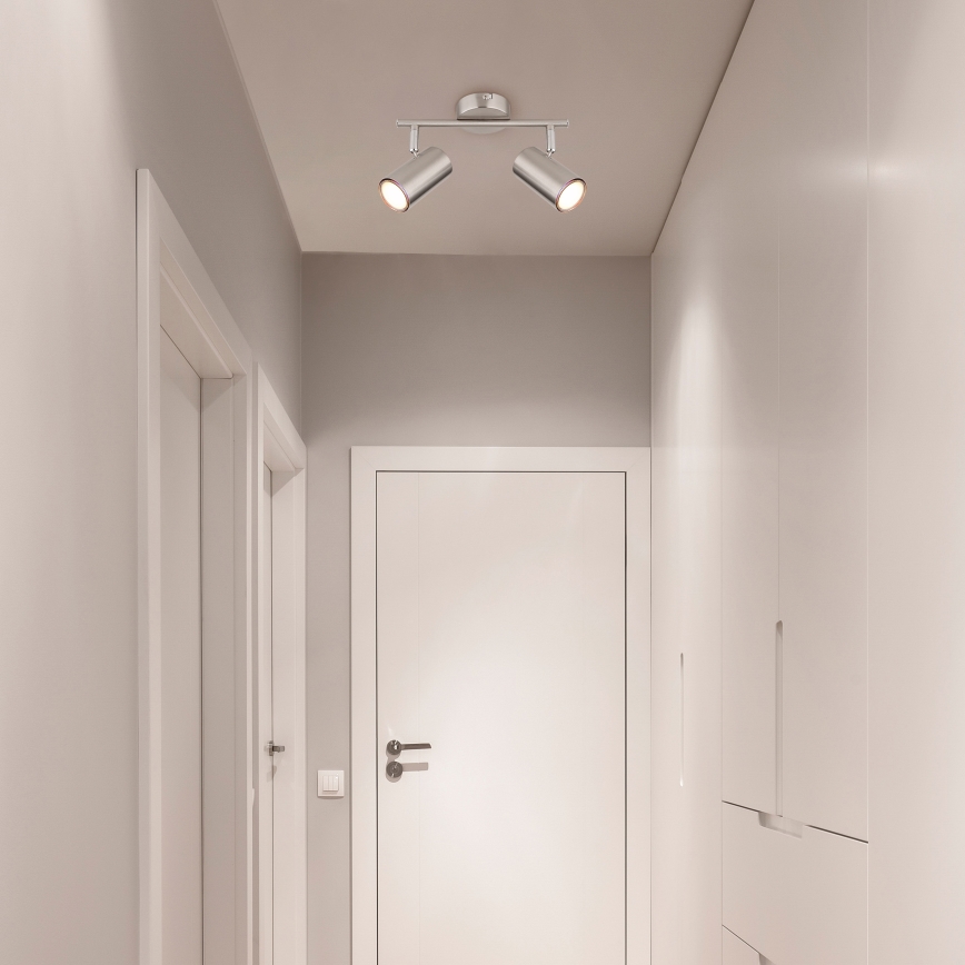 Globo - Spot 2xGU10/25W/230V chrome mat