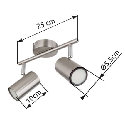 Globo - Spot 2xGU10/25W/230V chrome mat