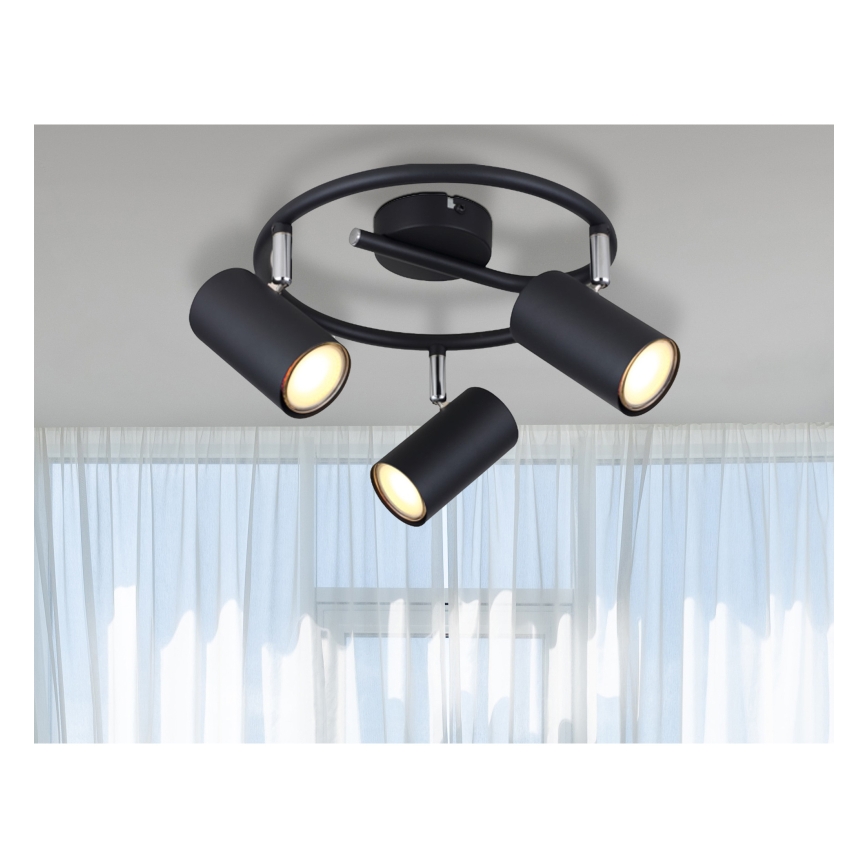 Globo - Spot 3xGU10/25W/230V noir