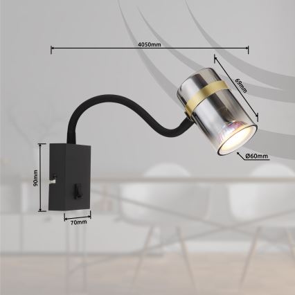 Globo - Flexible Leselampe 1xGU10/8W/230V