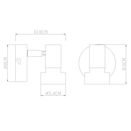 Globo - Faretto da parete 1xGU10/25W/230V nero/oro