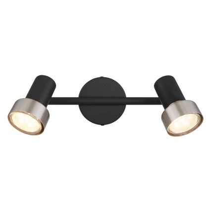 Globo - Faretto  2xGU10/25W/230V nero/argento