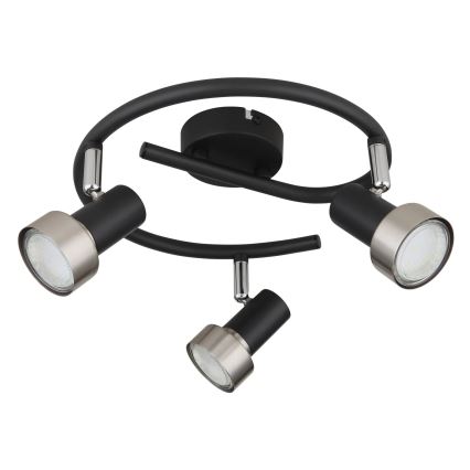 Globo - Faretto  3xGU10/25W/230V nero/argento