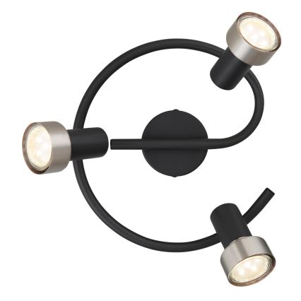 Globo - Faretto  3xGU10/25W/230V nero/argento