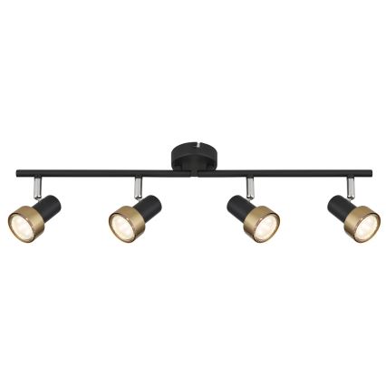 Globo - Faretto  4xGU10/25W/230V nero/oro