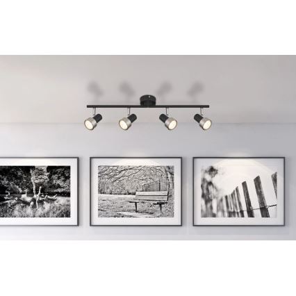 Globo - Faretto  4xGU10/25W/230V nero/argento