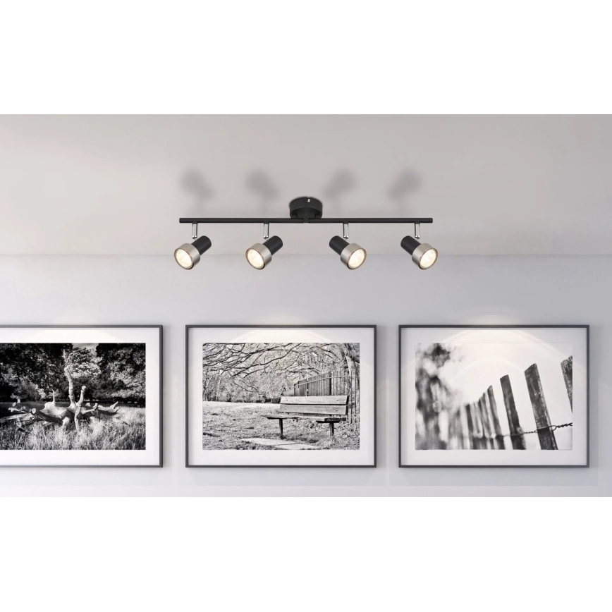 Globo - Faretto  4xGU10/25W/230V nero/argento