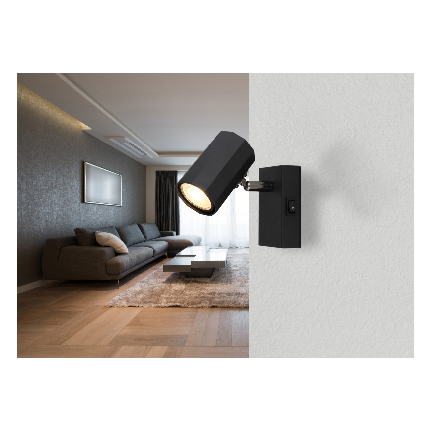 Globo - Faretto da parete 1xGU10/25W/230V nero
