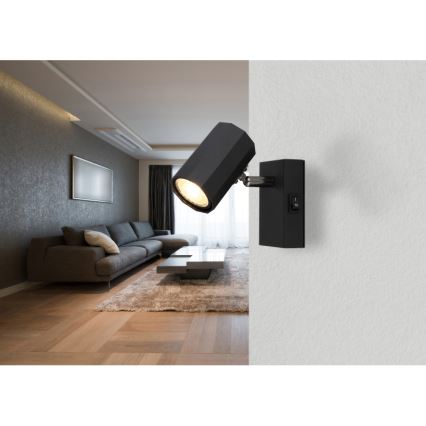 Globo - Spot mural 1xGU10/25W/230V noir