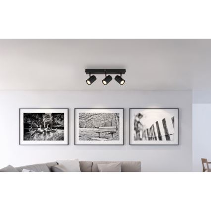 Globo - Spot 3xGU10/25W/230V noir