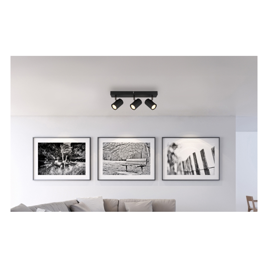 Globo - Spot 3xGU10/25W/230V noir