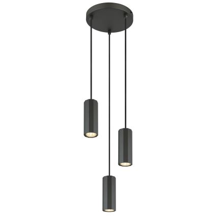 Globo - Lampadario a sospensione con filo 3xGU10/25W/230V nero