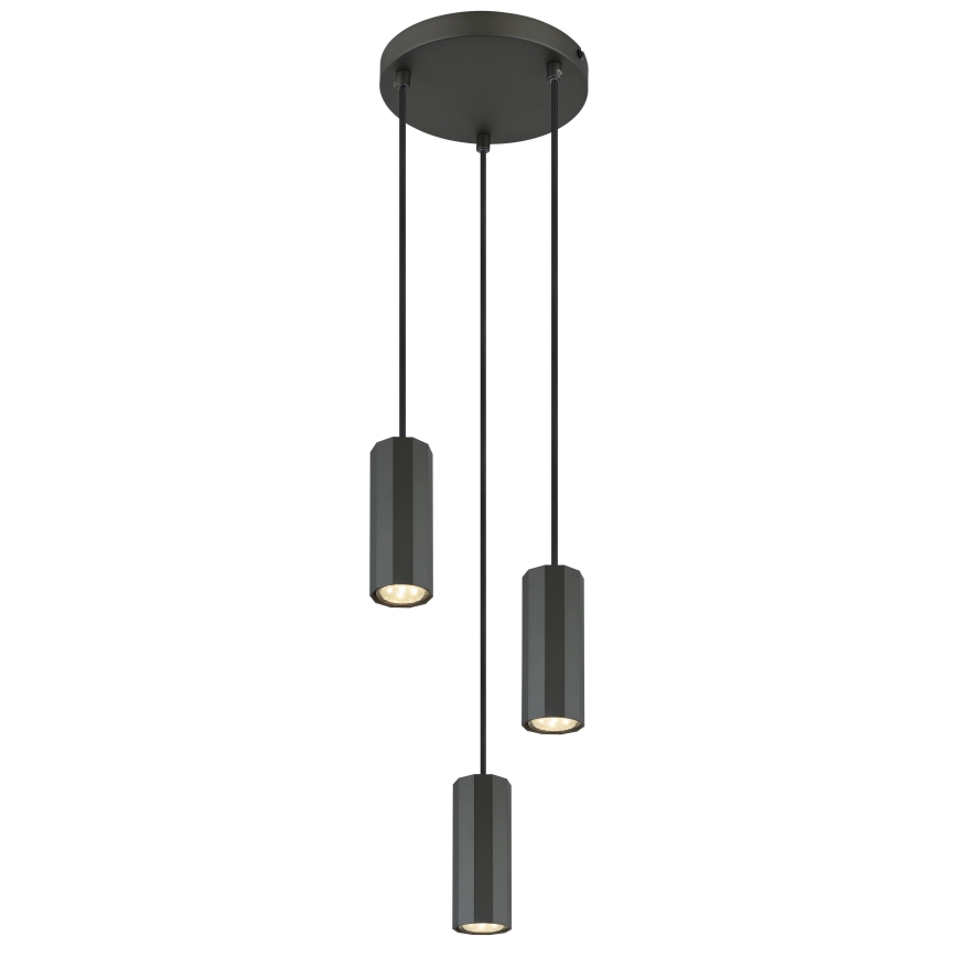 Globo - Lampadario a sospensione con filo 3xGU10/25W/230V nero